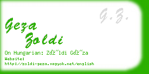 geza zoldi business card